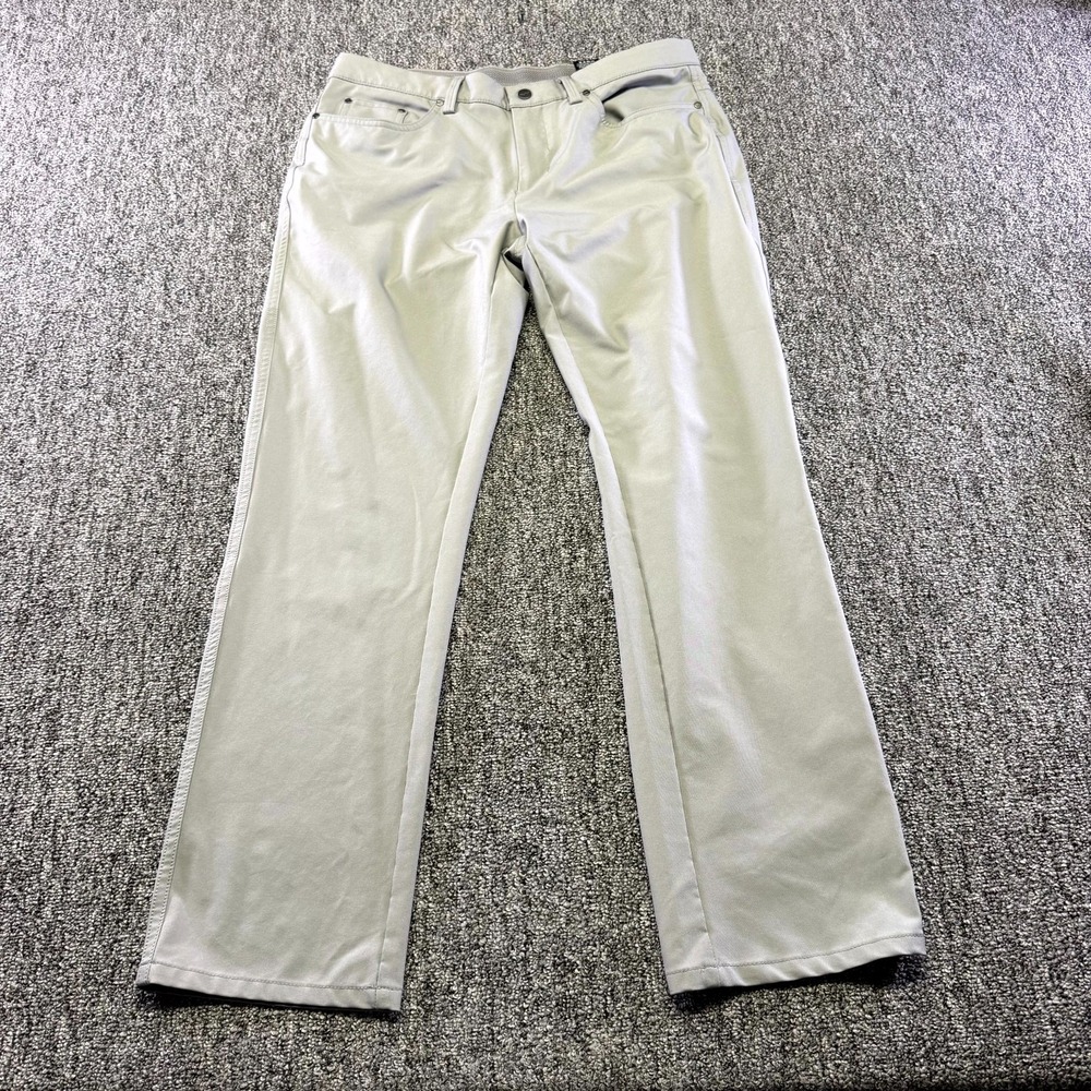 Greg Norman Golf Pants Mens 32x30 Gray Stretch Flat Front Performance Outdoor